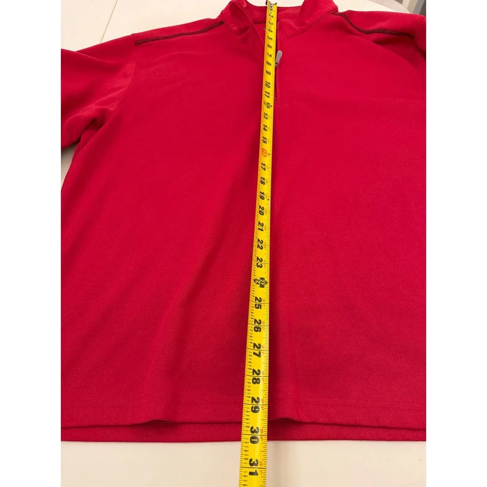 Pebble Beach Performance Mens XL Red Quarter Zip Pullover Sweater Long Sleeve